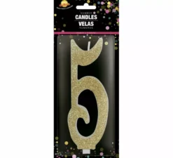 Candela smerigliata oro numero 5, 12,5 cm