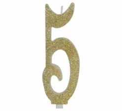 Candela smerigliata oro numero 5, 12,5 cm