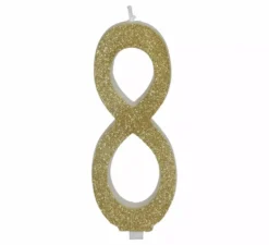 Candela smerigliata oro numero 8, 12,5 cm
