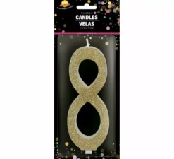 Candela smerigliata oro numero 8, 12,5 cm