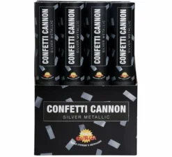 Cannone coriandoli argento metallizzato da 30 cm