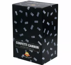 Cannone coriandoli argento metallizzato da 30 cm