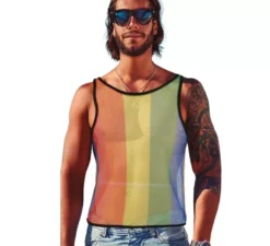 Canotta da uomo in rete arcobaleno
