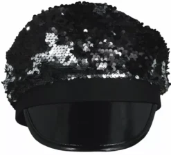Cappellino con paillettes con visiera in vari colori