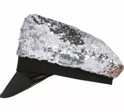Cappellino con paillettes con visiera in vari colori