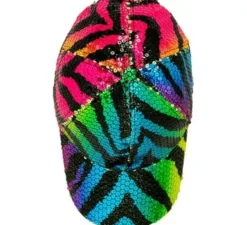 Cappellino con stampa animalier Rainbow Tiger e paillettes