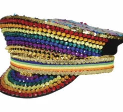 Cappellino Police multicolor con strass per adulto