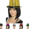 Cappello a cilindro con paillettes in vari colori