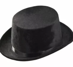 Cappello a cilindro da mago di velluto nero