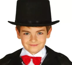 Cappello a cilindro in feltro nero per bambini