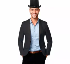 Cappello a cilindro o chistera in raso nero di alta qualità