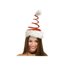 Cappello a spirale o cappello rosso con stelle di babbo natale