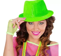 Cappello con paillettes in vari colori neon