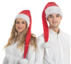 Cappello da Babbo Natale extra lungo da 80 cm