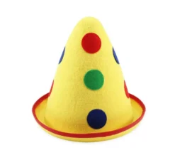Cappello da clown a cono giallo per adulto