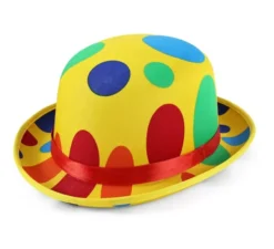 Cappello da clown per adulti a pois multicolor