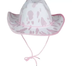 Cappello da cowboy bianco e rosa per adulti