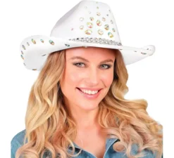 Cappello da cowboy con strass in vari colori