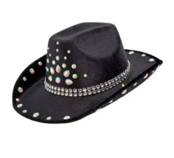 Cappello da cowboy con strass in vari colori