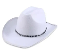 Cappello da cowboy da bambino in cordoncino bianco nero