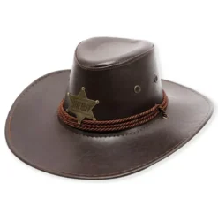 Cappello da cowboy da sceriffo in vari colori per adulto