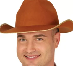 Cappello da cowboy in feltro marrone