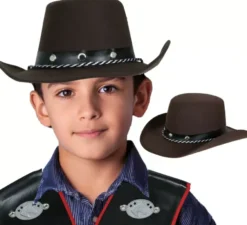 Cappello da cowboy in feltro marrone per bambini