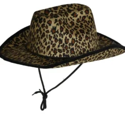 Cappello da cowboy leopardato per adulti