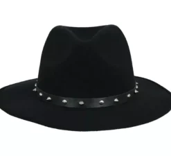 Cappello da cowboy nero con rivetti per adulti