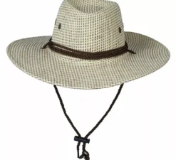 Cappello da cowboy o da esploratore in tessuto marrone