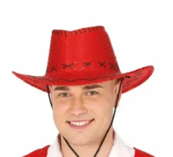 Cappello da cowboy per adulto con paillettes in vari colori