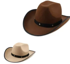 Cappello da cowboy tinta unita in vari colori per adulto