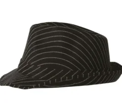 Cappello da gangster nero a righe bianche