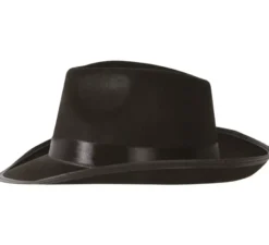 Cappello da gangster nero con fascia nera