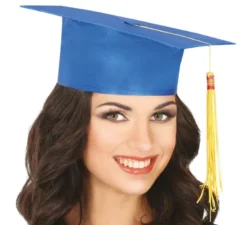 Cappello da laureato blu per adulto