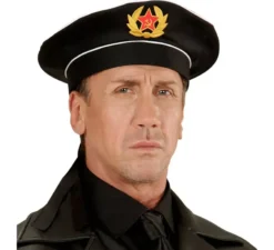 Cappello da marinaio russo nero con stemma