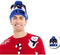 Cappello da neve per renna blu per adulti