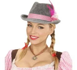 Cappello da Oktoberfest bavarese o tirolese con piume