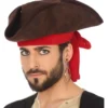 Cappello da pirata marrone 33 cm