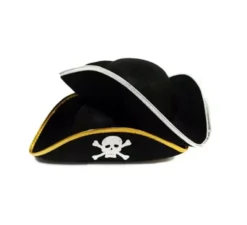 Cappello da pirata nero con teschio per bambini colori assortiti