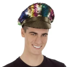 Cappello da poliziotto Arcobaleno con paillette