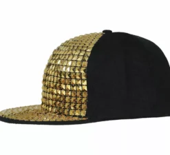 Cappello da rapper per adulti con rivetti dorati