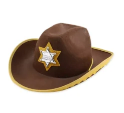 Cappello da sceriffo marrone per adulto