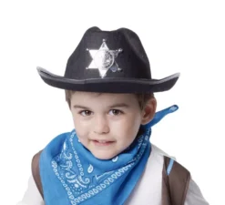 Cappello da sceriffo nero per bambini