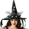 Cappello da strega con piume nere