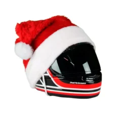 Cappello di Babbo Natale per Caschi da Moto con Fissaggio
