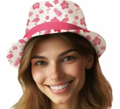 Cappello estivo per adulti con fenicotteri rosa