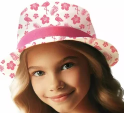 Cappello estivo per bambini con fenicotteri rosa