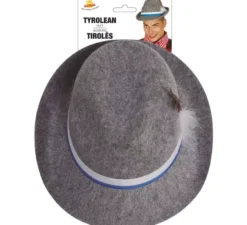 Cappello grigio tirolese con nastro blu