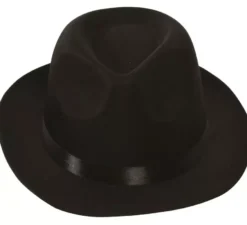 Cappello in tessuto nero ganster